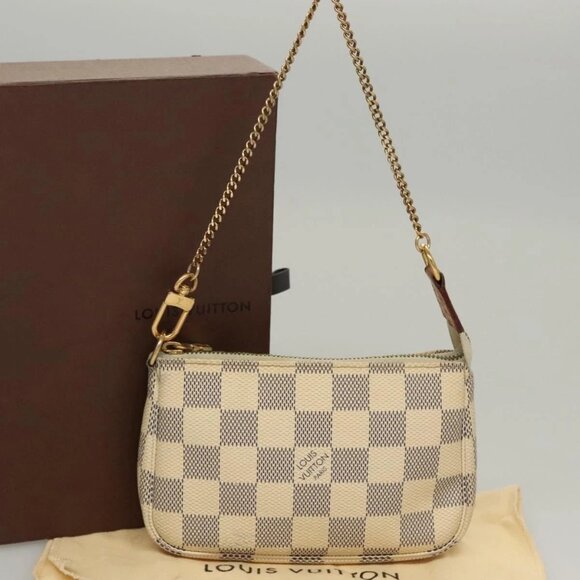 LOUIS VUITTON Damier Azur Mini Pochette Accessoires Pouch N63005 Auth sw224 - Picture 10 of 16